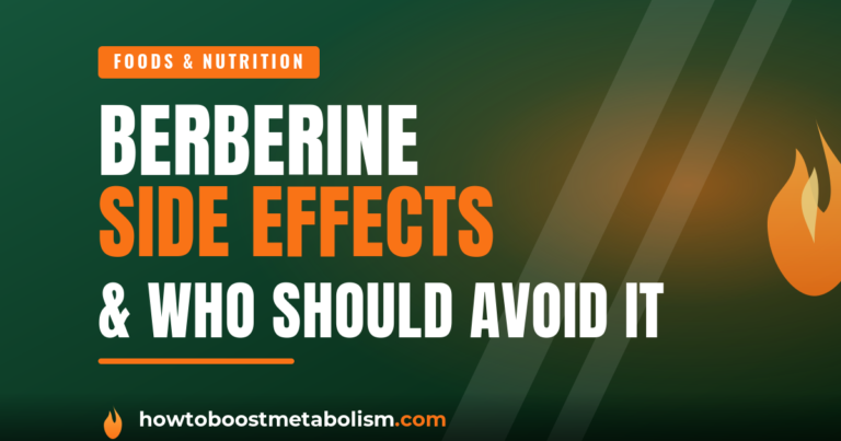 berberine side effects - supplement capsules with a warning note