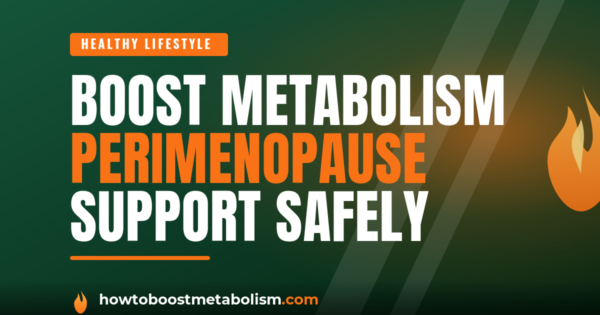 boost metabolism perimenopause - woman in her 40s strength training