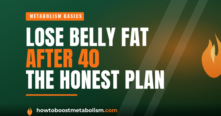 Person over 40 measuring waist, illustrating belly fat loss
