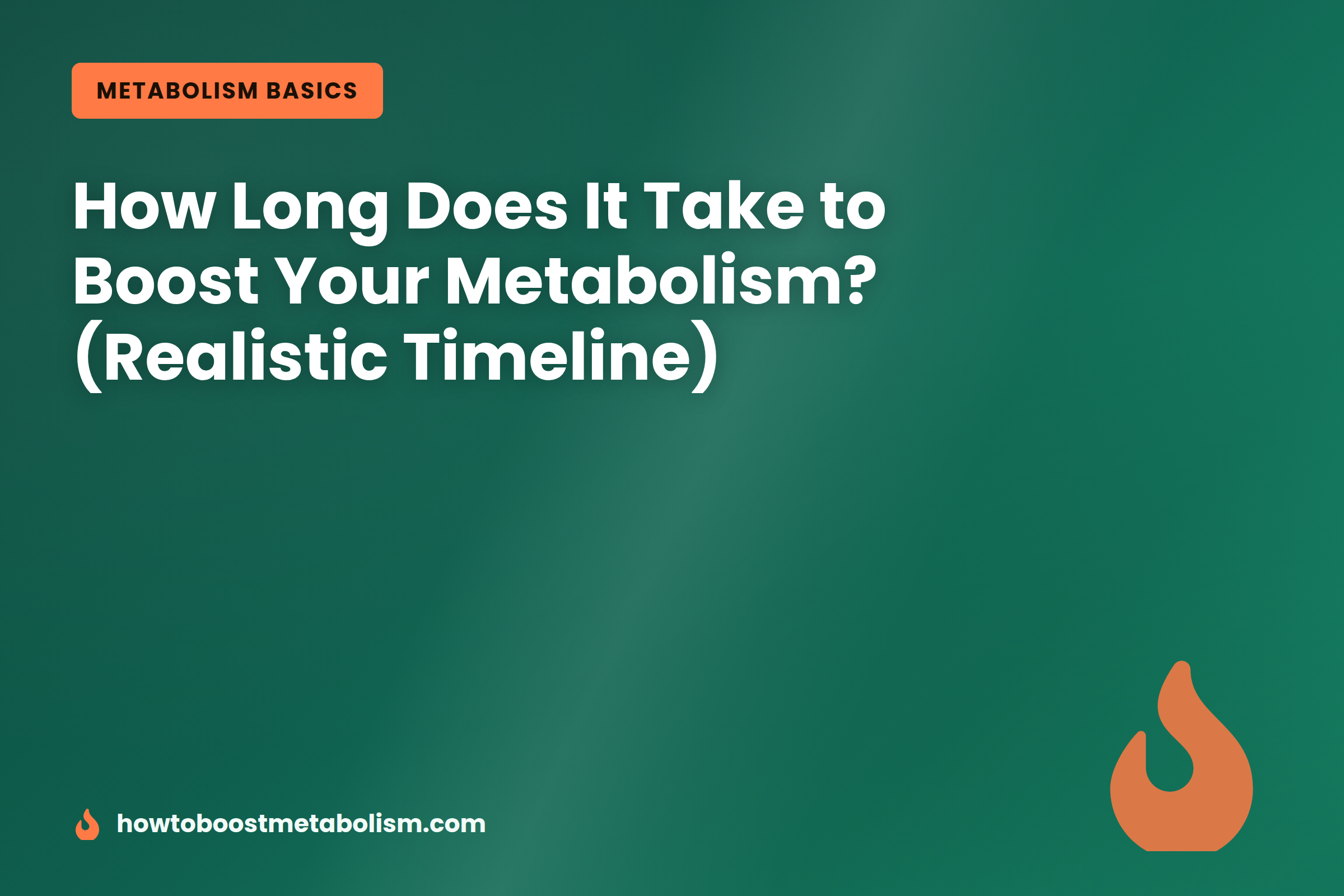 How long to boost metabolism - realistic results timeline