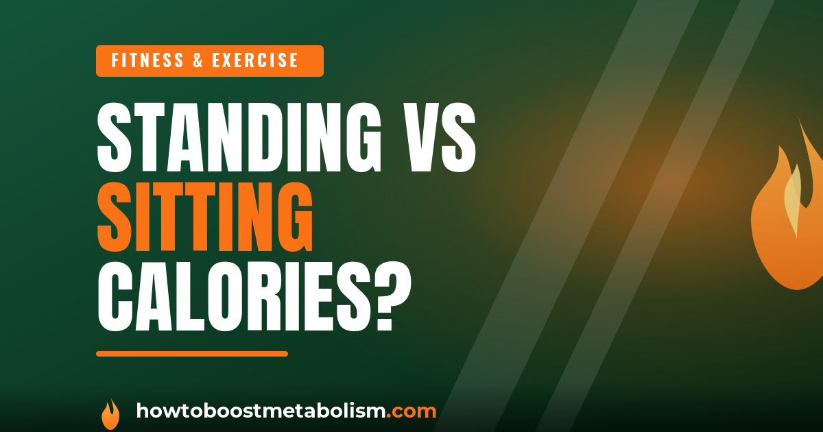 Standing vs sitting calories - person at a standing desk in an office